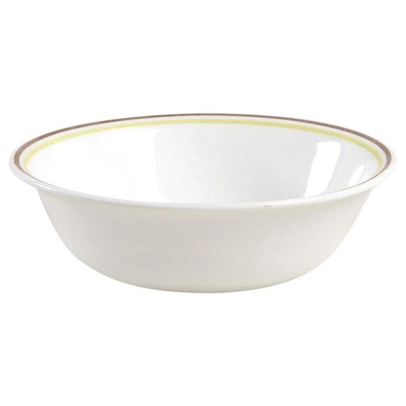 Corelle Cereal Bowls Lot of 2 Brown/Green Rim Preowned No Chips or Stains - Picture 1 of 1